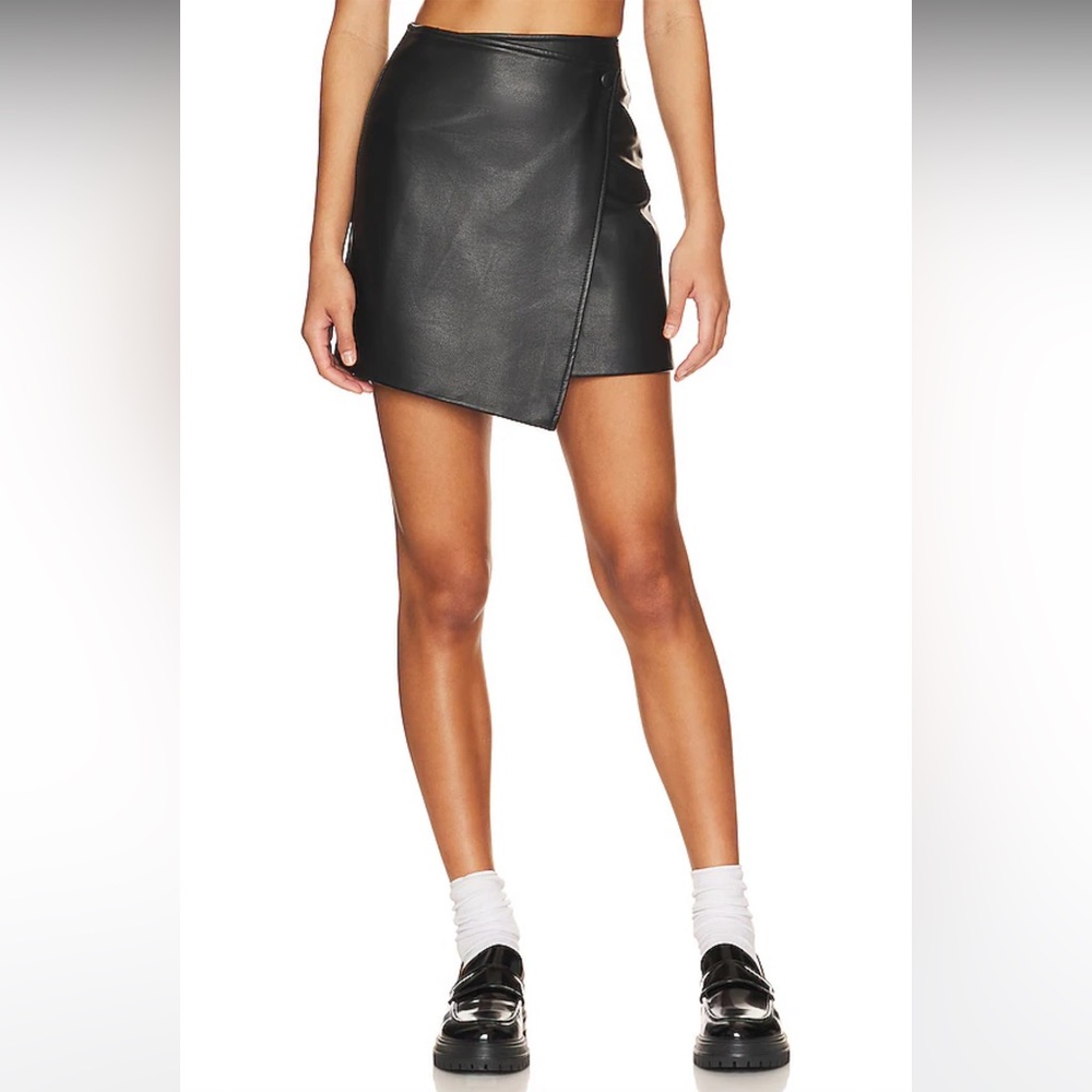 NWT BlankNYC Asymmetric Faux Leather Skirt Sz 28